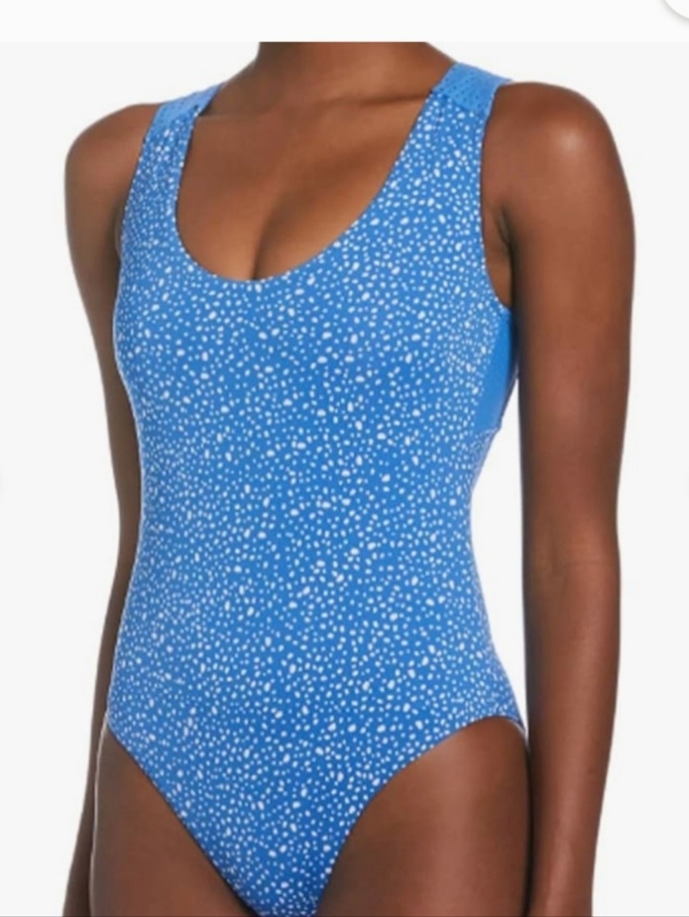 Blue Polka Dot Scoop-Back One-Piece Swimsuit Sz XXL